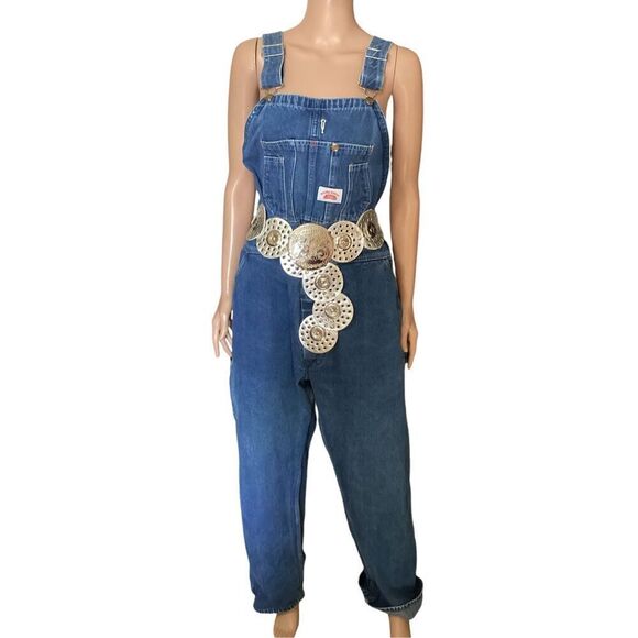 Y2K Vintage Round House Straight Leg Utility Overalls 42/30 - Picture 1 of 8